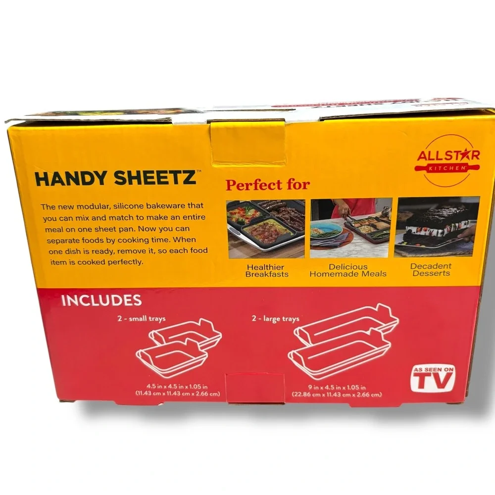 Allstar Kitchen Handy Sheetz Flexible Silicone Bakeware 4 Piece Divider Set Gray